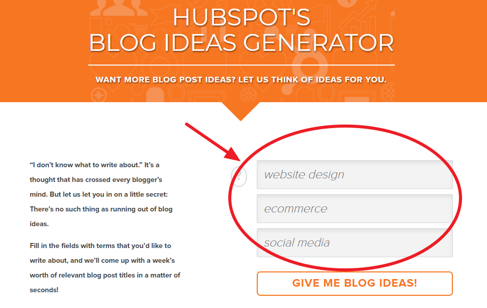 Content Ideas: Tools; Keyword Ideas Generator