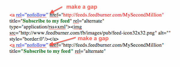 Nofollow Links Tag Structure