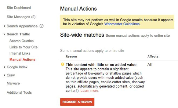 Hafiz Muhammad Ali-SEO Webmaster Tools Manual Actions